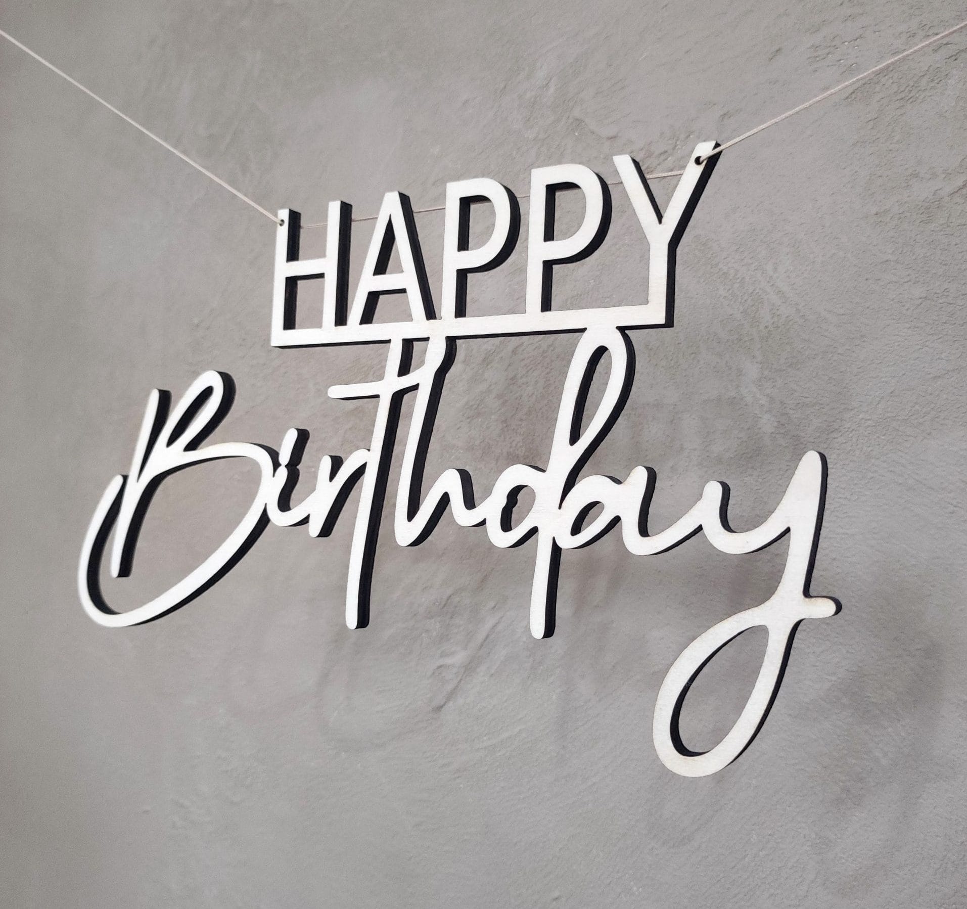 Parelachtig Aan vergaan Happy Birthday Slinger | Hout | Amazing Laser